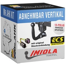 Hitch vert. Detachable for Opel Grandland X Hybrid from 19 with 13pin spec.