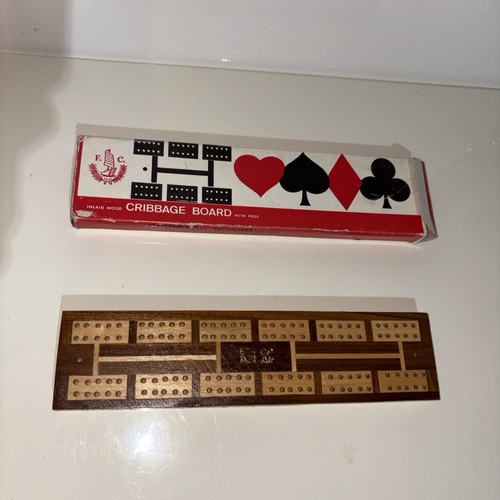 Vintage cribbage board - vintage, f