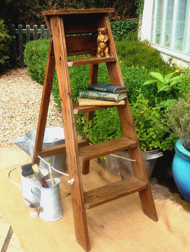 Vintage wooden ladders folding - vintage,
