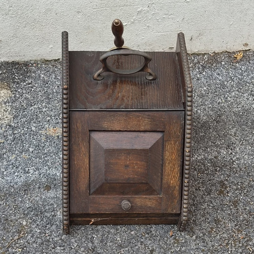 Antique wooden coal scuttle - wooden,