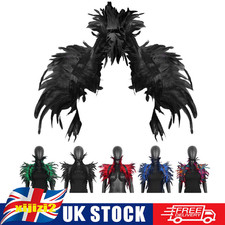 UK Gothic Natural Feather Collar Choker Shrug Shawl Shoulder Wrap Cape Decors