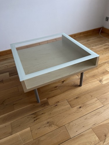 Birch coffee table with glass - birch,