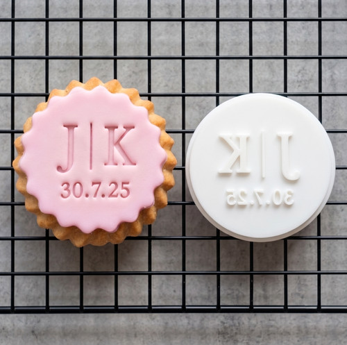 Custom initials date cookie - custom, &