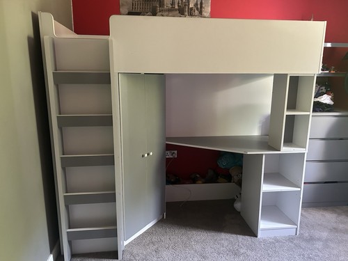 Grey high sleeper bed - grey,