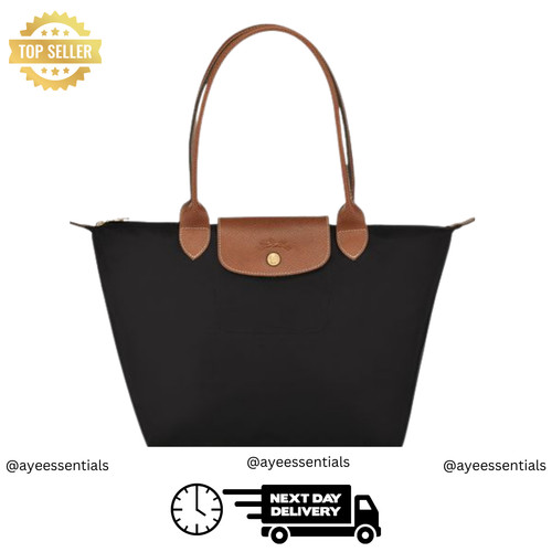 Longchamp large black tote bag - black,