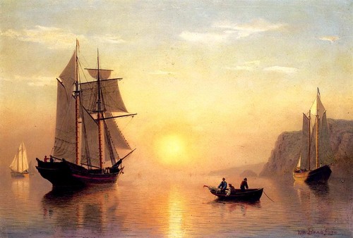William bradford sunset calm - william,