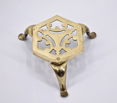 Vintage brass trivet pot stand - vintage,