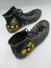 Converse Skull Size 7 Yellow Black Womens Mens Trainers Boots