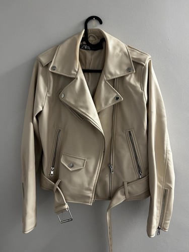 Zara cream faux leather - faux, jacket