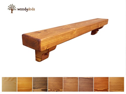 Solid pine beam mantle piece - mantle,