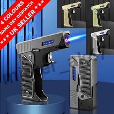 Lighter Dual Jet Flame Plasma Arc USB Cigarette Gun/Pistol Cigar BBQ Pipe Gift