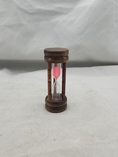 Vintage Wood 3-Minute Pink Sand hour glass Egg Timer 4”