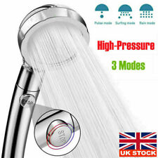 High Pressure bath Shower Head 3 mode large Chrome handset heads water saving UK