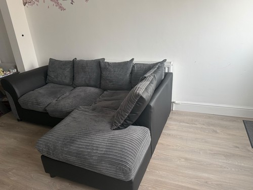 Grey corner sofa - sofa, only
