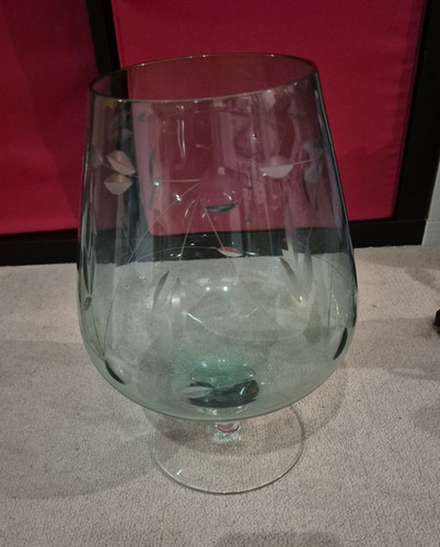 Blue clear glass brandy - glass,