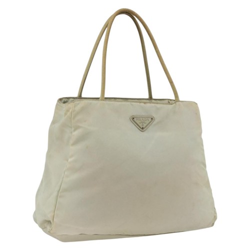 Prada tote bag nylon beige - prada,
