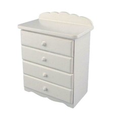 Dolls House White Chest of Drawers Miniature 1:12 Bedroom Nursery Furniture
