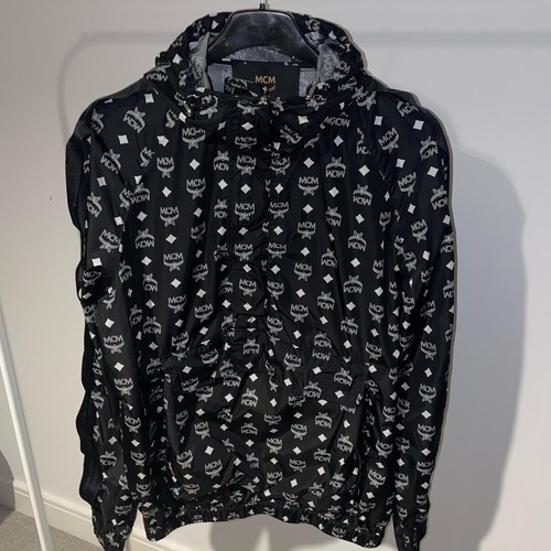 Mcm black logo windbreaker - logo,