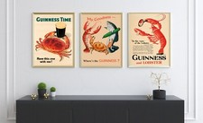 Guinness and lobster vintage posters beer food and drink prints A2 A3 A4 8x10 in