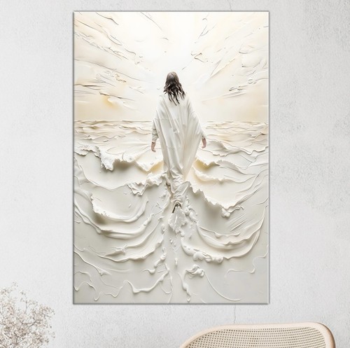 Jesus walking into light - into,