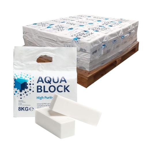 Water softener block salt - water,