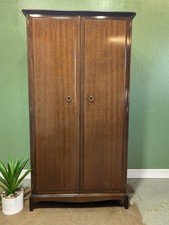 Vintage Stag Minstrel Double Wardrobe Mid Century Mahogany
