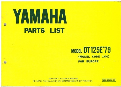 Yamaha dt125e - yamaha, 1g0)