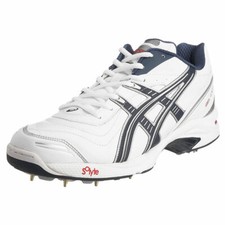 ASICS Cricket Shoes Boots Spikes, Gel 170 Not Out, White/Navy/Red