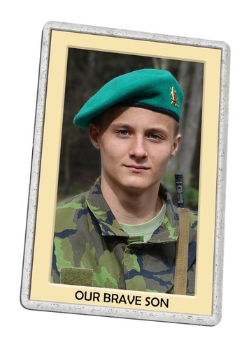 Metal memorial photo plaque - metal,