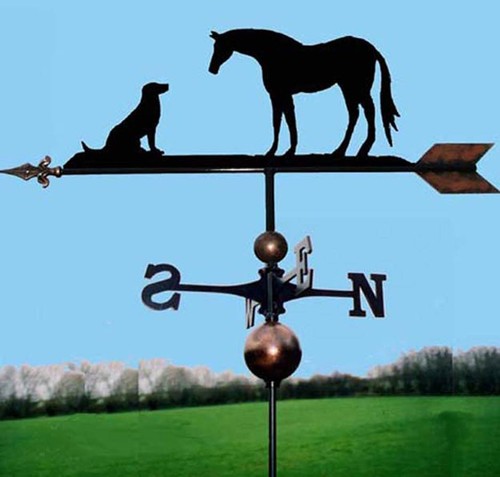 Horse dog weathervane - horse,