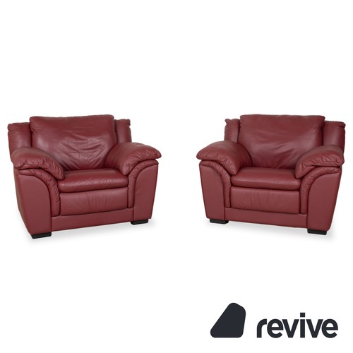 Natuzzi leather lounge set - leather, 2x