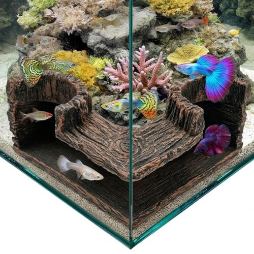 Aquarium cave corner - corner, fish