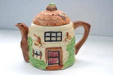 2 charming vintage Marutomoware lidded preserve pots and Cottage Garden teapot.
