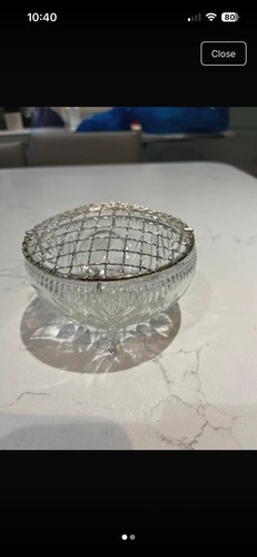 Small vintage cut glass rose - small,