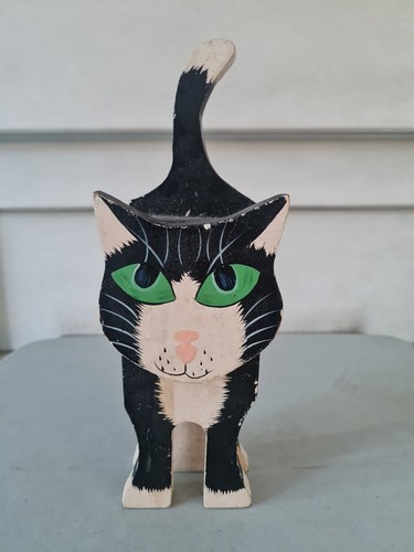 Vintage hand painted wooden - painted,