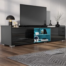 160cm Large High Gloss RGB LED TV Unit with Storage Living Room TV Cabinet