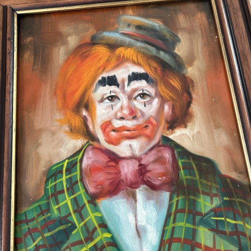 Clown painting original signed - clown,