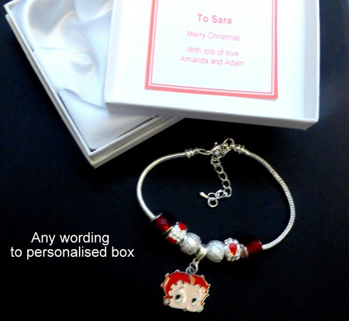 Betty boop red enamel charm - red,