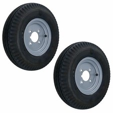 4.80 x 8 / 400 x 8 Inch Trailer Wheel + Tyre 4 Stud 4” PCD 4 Ply 265kg Max 2pk