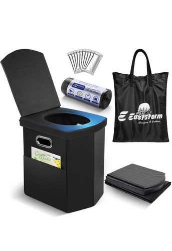 Portable camping toilet with - camping,