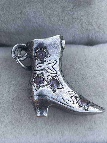 Antique victorian silver boot - victorian,
