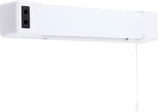 Minisun | Modern Gloss White 5W LED Wall Light with Shaver Socket and Pull 
