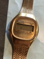 vintage imado watch Digital LCD Gold Colour Parts Spares Not Working