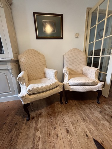 Pair wingback armchairs - pair,