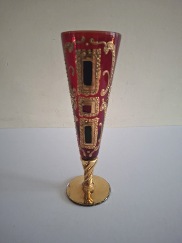 Red gold gilt art glass - red,