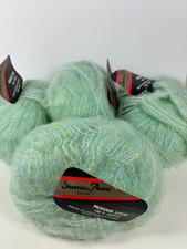 Sheena Anne,  fluffy mohair look, aqua double knitting yarn, 4 balls