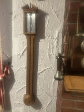 Vintage short & mason oak stick barometer