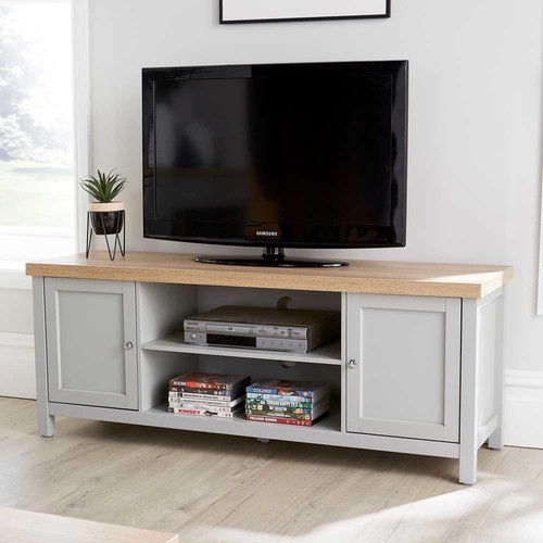 Grey oak stand door - oak, tv