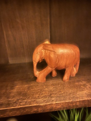 Hand carved wooden elephant - carved,