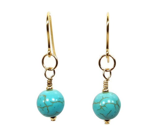 Turquoise earrings 9ct - earrings, in